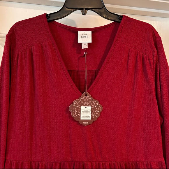 NWT XL Knox Rose Red Tiered Dress - Picture 2 of 6